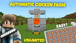 Easy Automatic Chicken Farm || Unlimited chicken 😱 || Bedrock Edition || Chicken Farm #minecraft 
