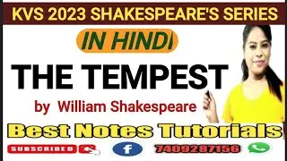 KVS || 2023 ||THE TEMPEST || WILLIAM SHAKESPEARE || DETAILED EXPLANATION