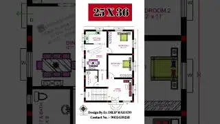 25x36 ghar ka naksha ! 25x36 house plan #2bhk_house #gharkanaksha #shorts
