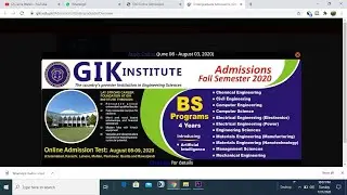 GIKI News for Admission-2020 |