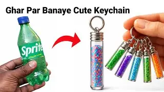 How to make Keychain from waste materials /Homemade glass keychain/DIY gift Keychain/bottle Keychain