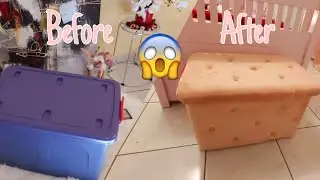 STORAGE BIN TO TUFTED TOY BOX | HOME MADE TOY CHEST FROM PLASTIC BIN