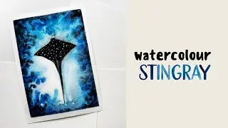 Watercolour Stingray Painting | Ocean Art Aesthetic #watercolorart #oceanart #drawing #art