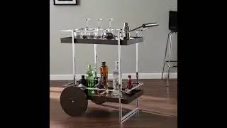 Southern Enterprises Dorben Brown Rolling Bar Cart - The Classy Home