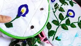 অপরাজিতা ফুলের পাঞ্জাবি 🙂🙂,,#tutorial #embroidey #design #handmade #panjabi