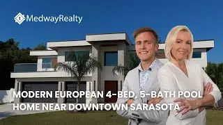 Modern European 4-Bed, 5-Bath Pool Home Near Downtown Sarasota