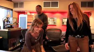 Miss Peg in AbbeyRoad Studios with Geoff Pesche for 