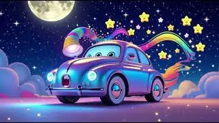 Wheels on the Magic Car Go Slow | Calm Kids Song | Nursery Rhymes