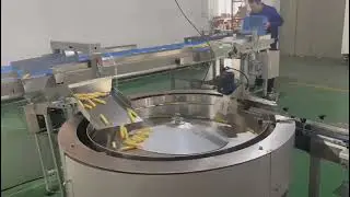 Corn extruder bar disk turntable automatic feeding and packing machine 蛋卷圆盘试机视频
