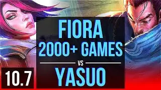FIORA vs YASUO (TOP) | 2.0M mastery points, 2000+ games, 3 early solo kills | NA Grandmaster | v10.7
