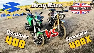 Dominar 4000 vs Triumph scrambler 400x | Drag race 🏁