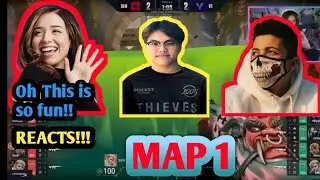 POKIMANE , Myth And Dicey Reacts to  SEN  Vs  V1!! Grand Finals!! MAP 1!!