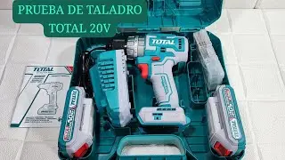 Pruebas de las tres funciones del  taladro Total 20V motor Brussiles ( TIDLI20605 )