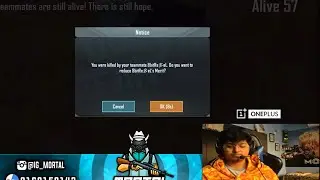 Soul Mortal Killed By His Own Teammate With Snow Ball - Mortal Angry On 8BitRebel - PUBG WTF Moment