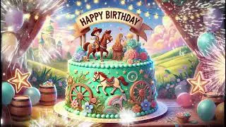 🎂 Cowboy Birthday Cake - Countdown & Happy Birthday Song 🤠🎶