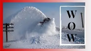 WOW - Train Snow Blower in Action - Train Snow Plow - Rotary Snow Plow Blower