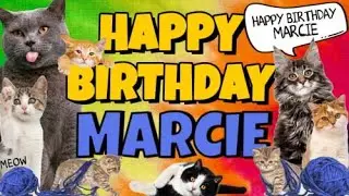 Happy Birthday Marcie! Crazy Cats Say Happy Birthday Marcie (Very Funny)