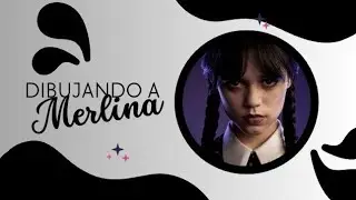 Como dibujar a Merlina addams de Neflix