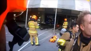 PGD Trzin, medobčinska vaja Hala KC Domžale 25.10.2013, gasilci, helmet firecam
