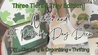Winter and St  Patrick's Day on my Tiered Tray