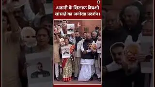India alliance MP protest in parliament against Adani! #shorts #politics #congress #rahulgandhi
