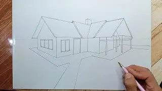 how to draw basic house in 2 point perspective#twopointperspective #architecture #drawing