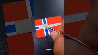 Drawing Norway Flag #art #flag #countryflag #drawing #flags #norway #posca #shorts #viralvideo