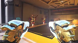 All New Hard Light Weapons in-game - Mercy, Reaper, & Reinhardt (Golden/Default)