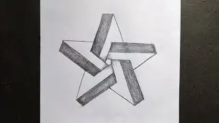 How to Draw 3D Impossible Star | Pencil Sketch | Easy Step by Step
