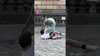 Street Athlete Gets Help from Living Christ Statue #shorts