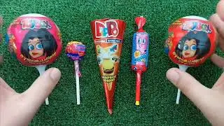 Satisfying video Asmr Lollipops candy and chocolate gummy candy and Unboxing video 