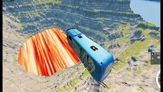 CARS vs GIANT LAVA PIT-BEAM,NG.DRIVE EPIC SPEED,JUMPS,CRASHES TEST. WHICH CARS SURVIVE GIANT LAVA?