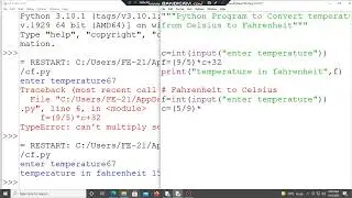 Python Program to Convert temperature from Celsius to Fahrenheit and Fahrenheit to Celsius