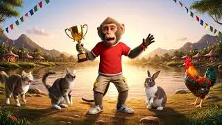 Bouncy Baboon - The monkey learns teamwork at the animal sports day.