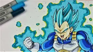 Drawing Tutorial: Coloring Vegeta Super Saiyan Blue | TolgArt