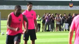 First Day of Luis Suarez in Barcelona