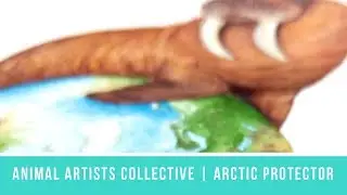 Arctic Protector | Animal Artists Collective: The Poles | Walrus Watercolor Painting