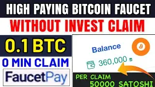 Bitcoin faucet 1000 satsohi daily earn + 0 min claim | earn 0.1 btc free | high paying faucet 2021