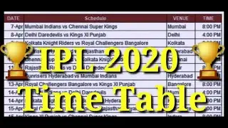 Ipl 2020 time table list  ipl time table 2020 IPL 720 x 1280