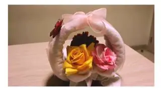 Towel art flower basket