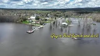 OTTAWA RIVER - May 5, 2023 - QUYON ferry terminal FLOODS. Community Centre flooded!!