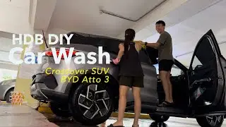 Easy DIY Car Wash for BYD Atto 3| Singapore HDB Car Wash Bay, ASMR