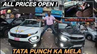PRICES के साथ 😍 | Tata Punch Modification in Wholesale Rate 🔥 | CARBUZZ KAROL BAGH | Punch Ka Mela