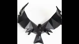 OTTOCKRAFT&trade; 3D Metal Arts AGILLO XL | 3D Metal Geometric Eagle Statue Wall Decor