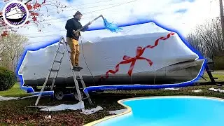 Shrink Wrapping this Godfrey Sweetwater Cruise Pontoon boat (like a boss)