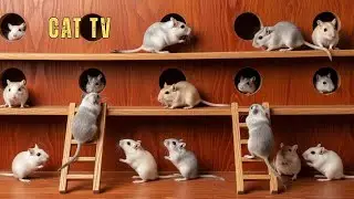Cat TV 🐾 Mouse Playground | Ladders, Leaps & Squeaky Fun for cats to watch 8 Hours 4K 60fps
