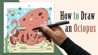 How to Draw an Octopus - Digital Art Sketchbook Pro Tutorial - Easy Animals to Draw