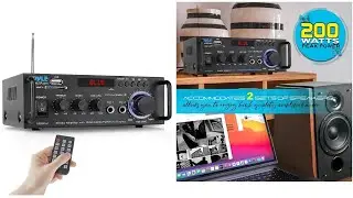 Pyle Stereo Power Amplifier Bluetooth Wireless | LED Display | Dual Channel Audio Stereo Receiver