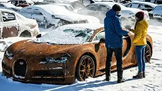 I Rescued a 95% Rusted Bugatti Chiron from a Frozen Graveyard | Full ASMR Restoration