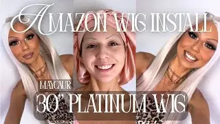My Amazon 30&rdquo; Platinum Blonde Wig Installation | Maycaur Wigs